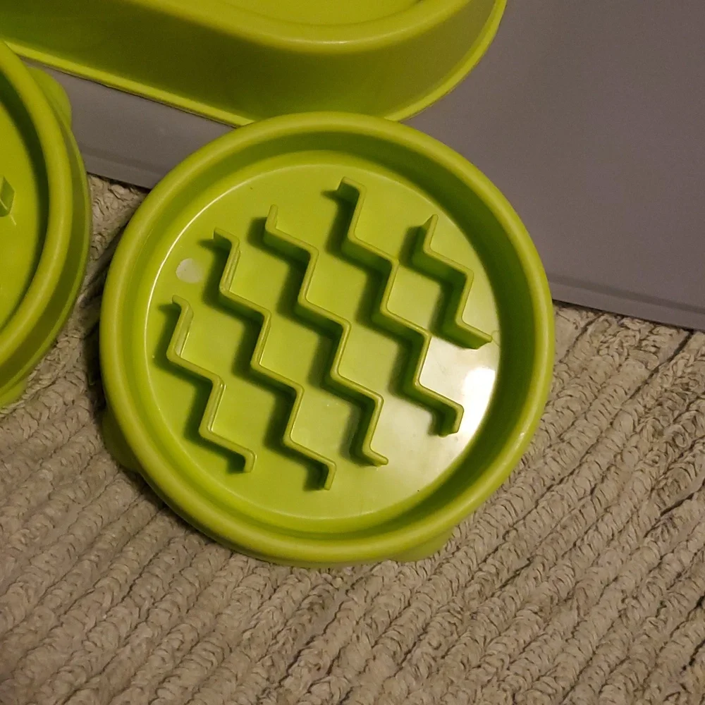 Green Pet Feeding Set Mat Included